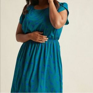 Peach love modcloth dino dress 4x pine green